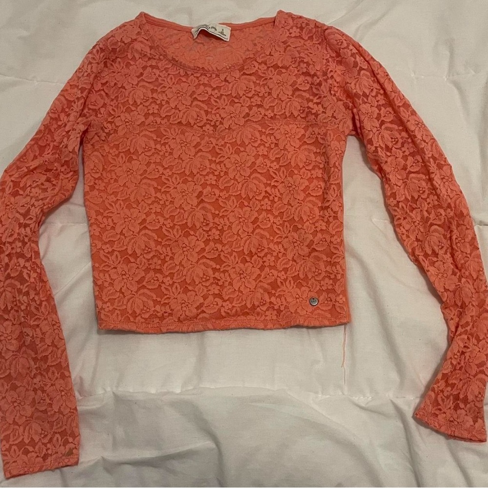 Abercrombie & Fitch Coral Lace Blouse